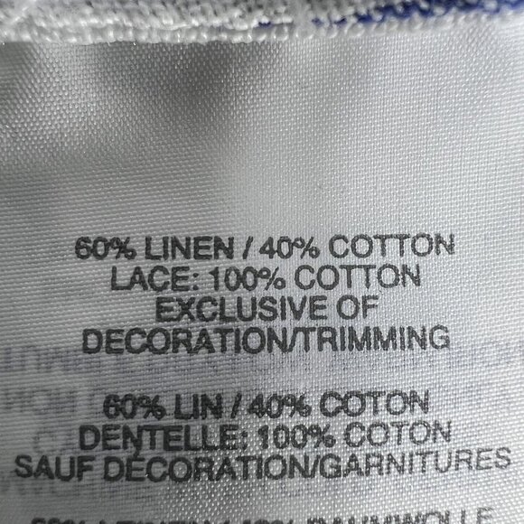 J Crew Women M 60% Linen Swim Dress Striped Eyelet Lace Tassel Drawstring Beachy - Picture 12 of 14